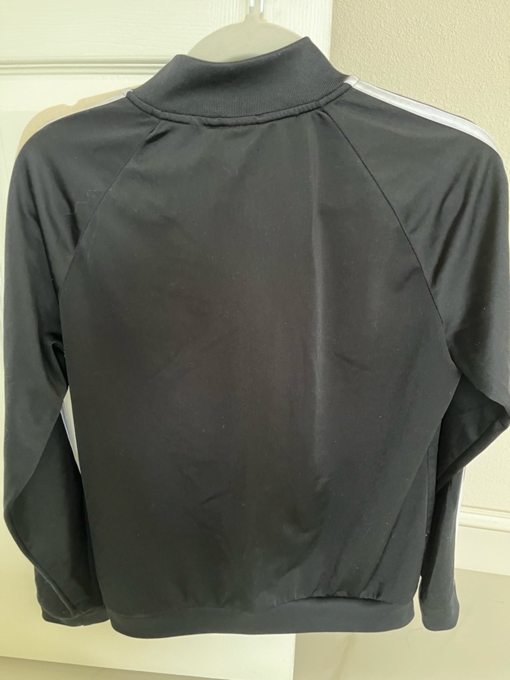 adidas Black Track Jacket with White 3-Stripes size M - Picture 5 of 7